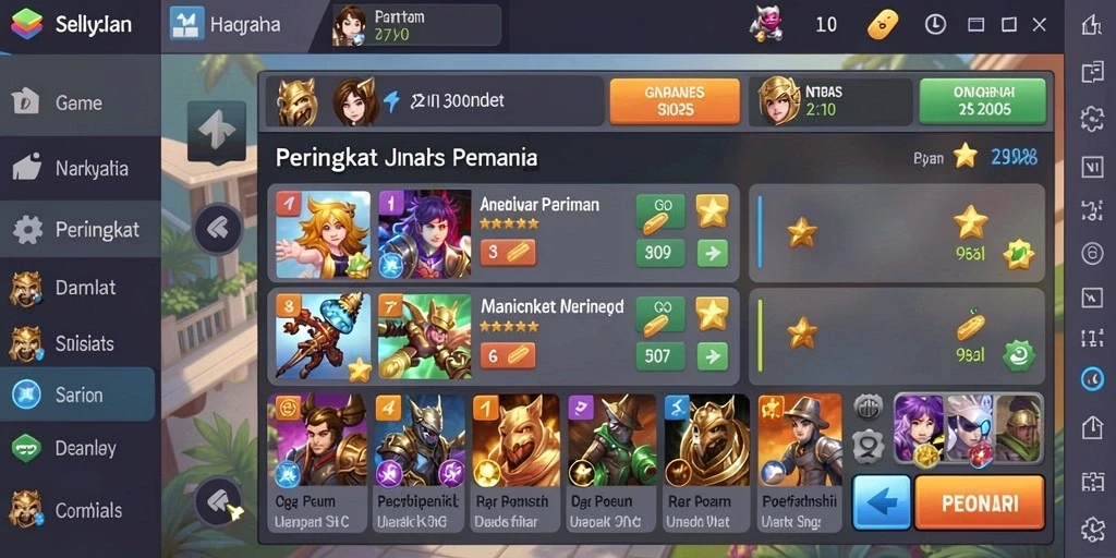Tangkapan layar memperlihatkan fitur interaktif dalam game.
